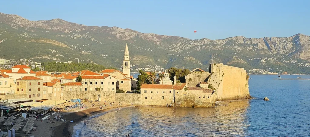 Budva Old Town at golden hour, one of the routes we run as a Montenegro tour operator for agencies