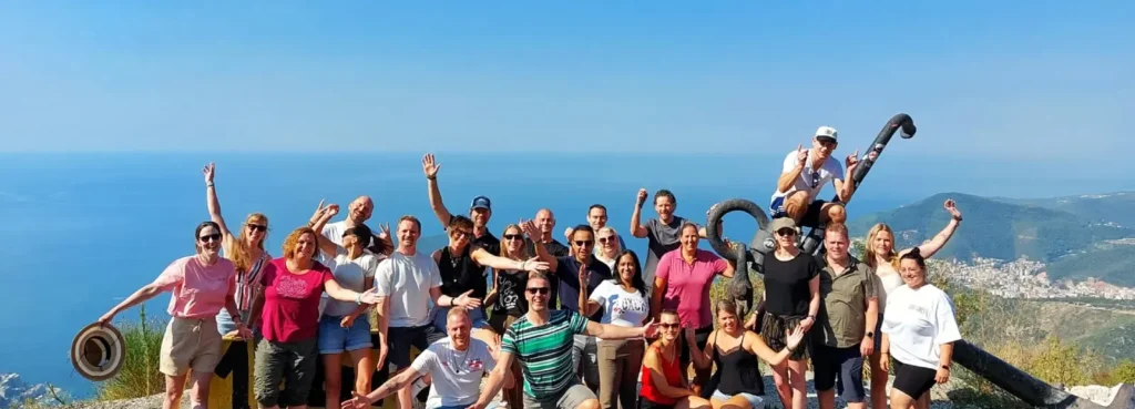 Happy Zeta Travel guests on a group trip in Montenegro