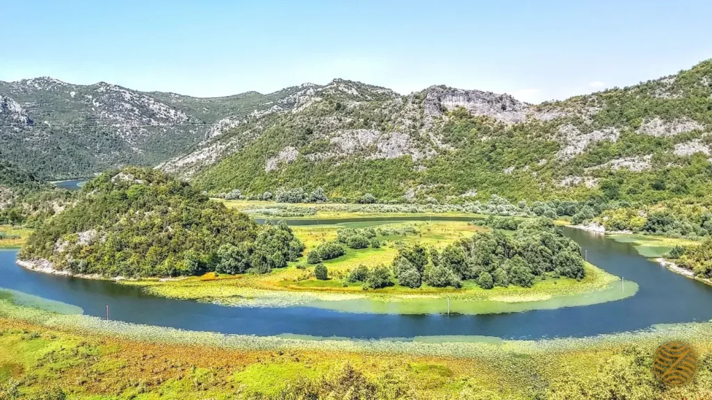 The horseshoe bend of the Crnojević River near Skadar Lake National Park