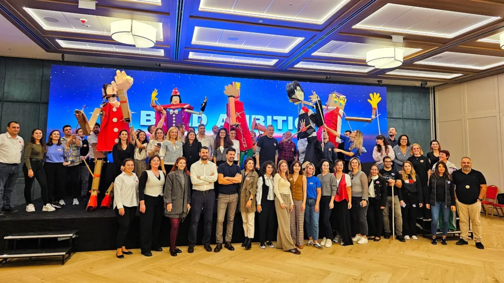 Team building with giant puppets, one of our corporate events in Montenegro