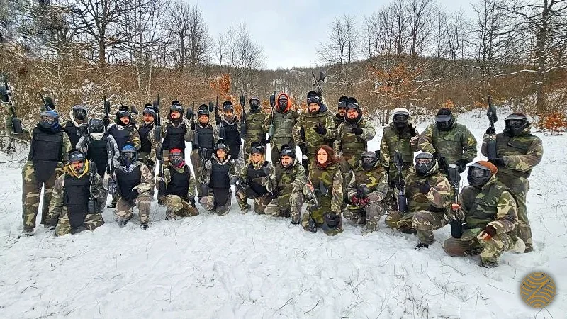 Team building paintball game in the snow near Kolašin, Montenegro